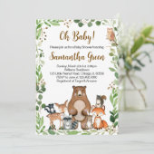 Woudbaby Shower Uitnodiging (Staand voorkant)