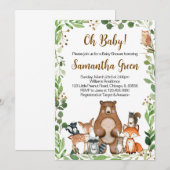 Woudbaby Shower Uitnodiging (Voorkant / Achterkant)