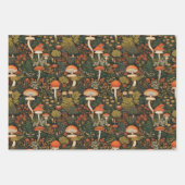  woudpaddenstoel in donkergroen & rustiek rood inpakpapier vel (Voorkant 2)