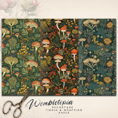  woudpaddenstoel in donkergroen & rustiek rood inpakpapier vel