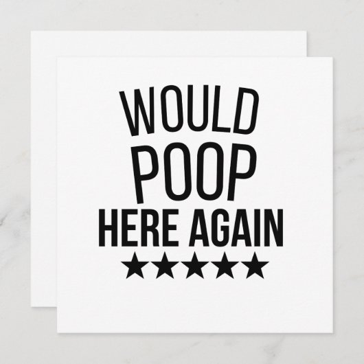 Would Poop Here Again FunnCustom-Cut Vinyl Sticker Feestdagenkaart (Voorkant / Achterkant)