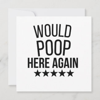 Would Poop Here Again FunnCustom-Cut Vinyl Sticker Feestdagenkaart