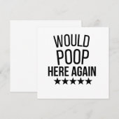Would Poop Here Again FunnCustom-Cut Vinyl Sticker Kaart (Voorkant / Achterkant)