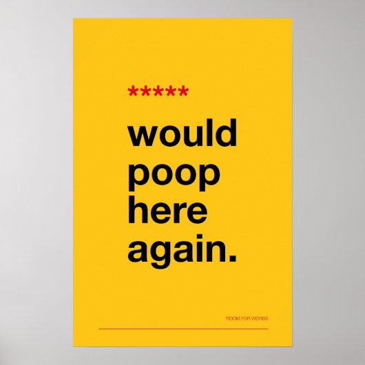 WOULD POOP HERE AGAIN – Funny Bathroom Poster (Voorkant)