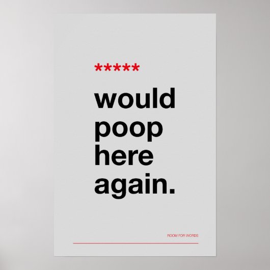 WOULD POOP HERE AGAIN – Funny Bathroom Poster (Voorkant)