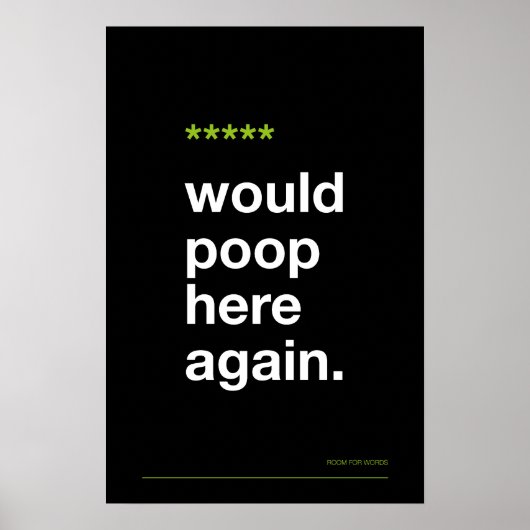 WOULD POOP HERE AGAIN – Funny Bathroom Poster (Voorkant)