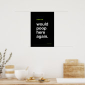WOULD POOP HERE AGAIN – Funny Bathroom Poster (Keuken)