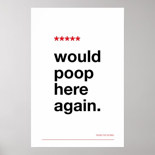 WOULD POOP HERE AGAIN – Funny Bathroom Poster (Voorkant)