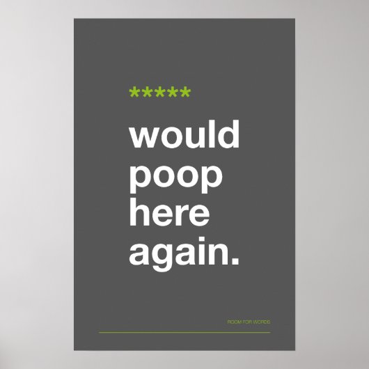 WOULD POOP HERE AGAIN – Funny Bathroom Poster (Voorkant)
