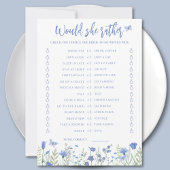 Would She Rather Bridal Shower Game Card Kaart