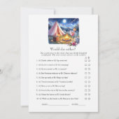 Would She Rather Camp Bachelorette Weekend Game Kaart (Voorkant)