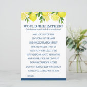 Would She Rather Lemon Bridal Shower Game (Staand voorkant)