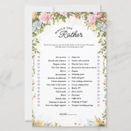 Would She Rather Tea Party Bridal Shower Game