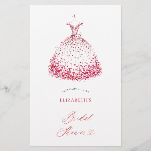 Would She Rather Valentine Chic Bridal Shower Game Flyer (Achterkant)