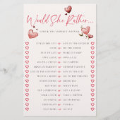 Would She Rather Valentine Vine Bridal Shower Game Flyer (Voorkant)