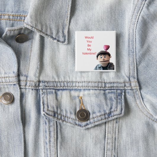 Would You Be My Valentine? Vierkante Button 5,1 Cm (In situ)
