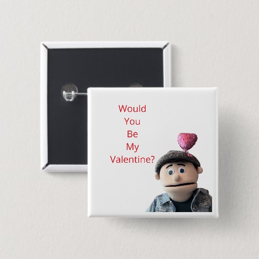 Would You Be My Valentine? Vierkante Button 5,1 Cm (Voorkant /achterkant)
