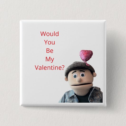 Would You Be My Valentine? Vierkante Button 5,1 Cm (Voorkant)