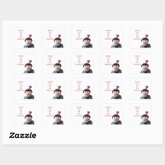 Would You Be My Valentine? Vierkante Sticker (Vel)