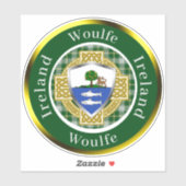 Woulfe Ierse Schild/Celtisch Kruis Persoonlijk Sticker (Vel)