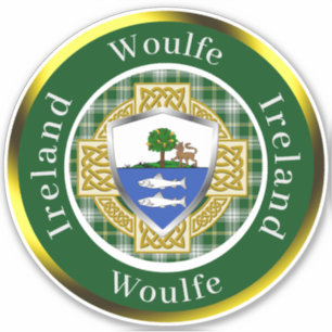 Woulfe Ierse Schild/Celtisch Kruis Persoonlijk Sticker