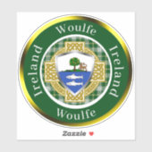 Woulfe Irish Shield/Celtic Cross Personalized Sticker (Vel)