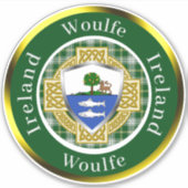 Woulfe Irish Shield/Celtic Cross Personalized Sticker (Voorkant)