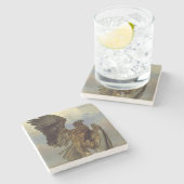 Wounded Eagle (door Rosa Bonheur) Stenen Onderzetter (Zijkant)