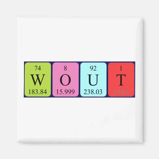 Wout periodiek table name magnet (Voorkant)
