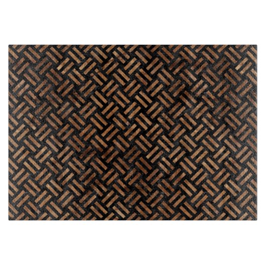 WOVEN2 ZWARTE MARBLE & BROWN STONE SNIJPLANK (Voorkant)