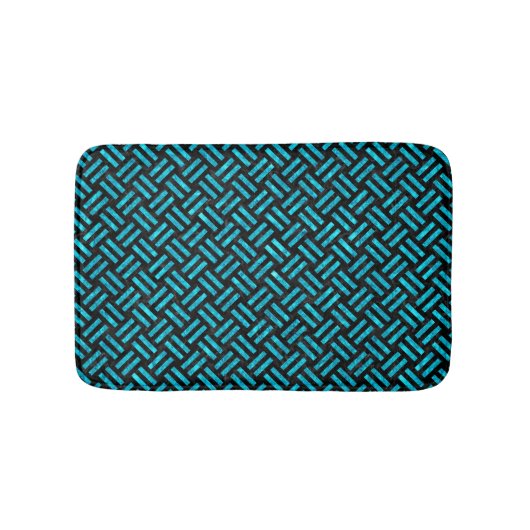 WOVEN2 ZWARTE MARBLE & TURQUOISE MARBLE BADMAT (Voorkant)