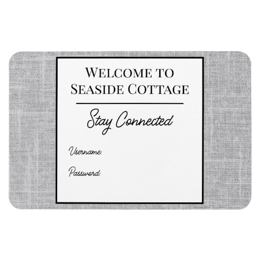 Woven Airbnb Vacation Rental Wifi Magnet Magneet (Horizontaal)