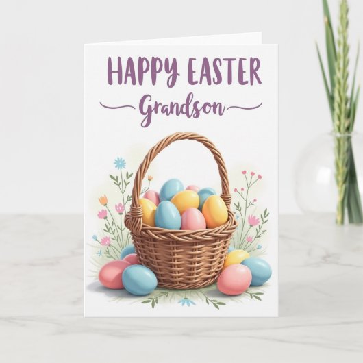 Woven Basket Easter Message Card Kaart (Voorkant)