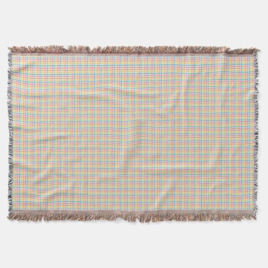 Woven blanket with a colorful plaid pattern deken (Voorkant)