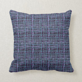 Woven Blue Paars Graphical Burlap Kussen