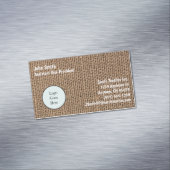 Woven Burlap Textile Hessian Jute Custom 7 Line Magnetisch Visitekaartje (Voorbeeld)