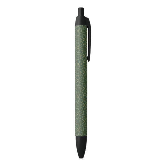 Woven Celtic Knot Pattern Zwarte Inkt Pen (Achterkant (Verticaal))