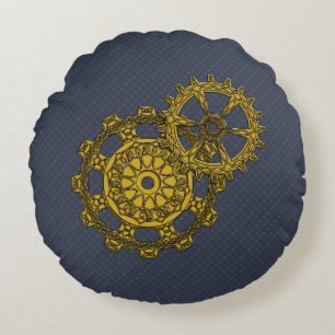 Woven Clockwork Round Pillow Rond Kussen