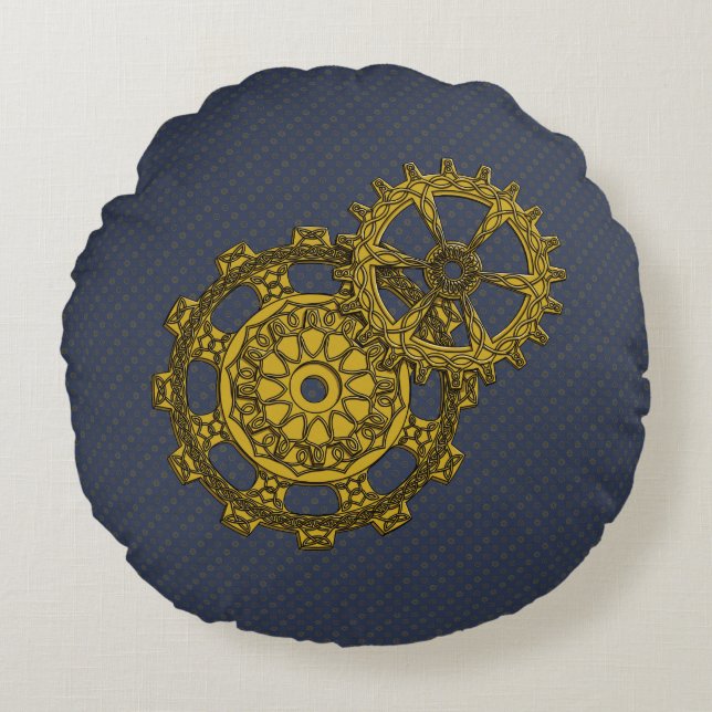 Woven Clockwork Round Pillow Rond Kussen (Voorkant)