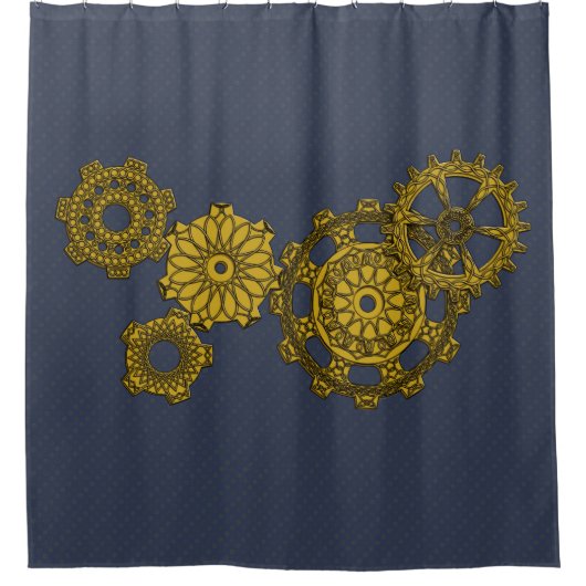 Woven Clockwork Showgordijn Douchegordijn (Voorkant)