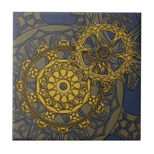 Woven Clockwork Tile Tegeltje (Voorkant)
