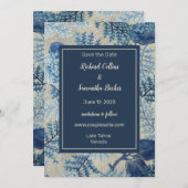 Woven Floral Wedding Save the Date (Voorkant / Achterkant)