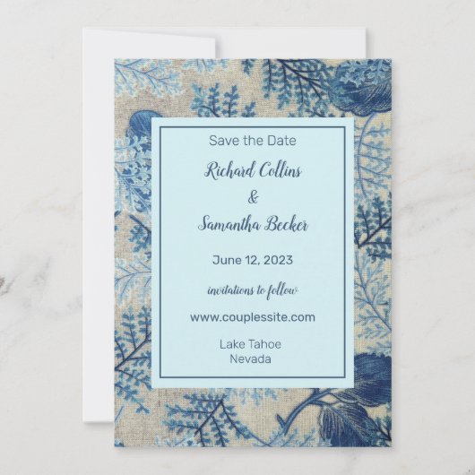 Woven Floral Wedding Save the Date (Voorkant)