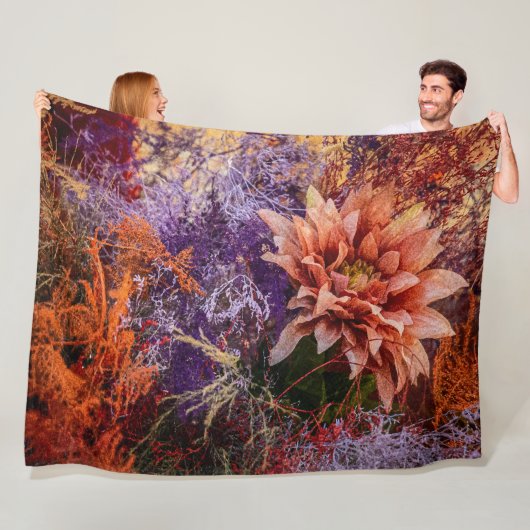 Woven flower jacquard blanket fleece deken (In situ)
