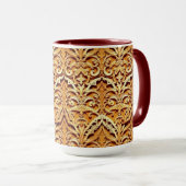Woven Islamic Motif Mug | Tactile Earth Tones Mok (Voorkant rechts)