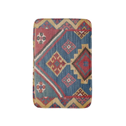 Woven Kilim Royal Blue Yellow Classic  Badmat (Voorkant Verticaal)