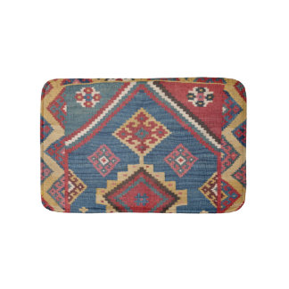 Woven Kilim Royal Blue Yellow Classic Badmat