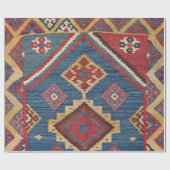 Woven Kilim Royal Blue Yellow Classic  Cadeaupapier (Vlak)