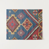 Woven Kilim Royal Blue Yellow Classic  Wandkleed (Voorkant (horizontaal))