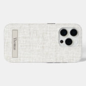 Woven Linen in Natural Brown with Name Case-Mate iPhone Case (Achterkant (horizontaal))